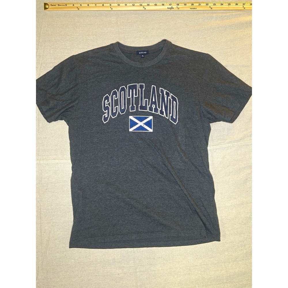 Scotland Men's XL Gray Crew Neck Short Sleeve Graphic Print Flag T-Shirt